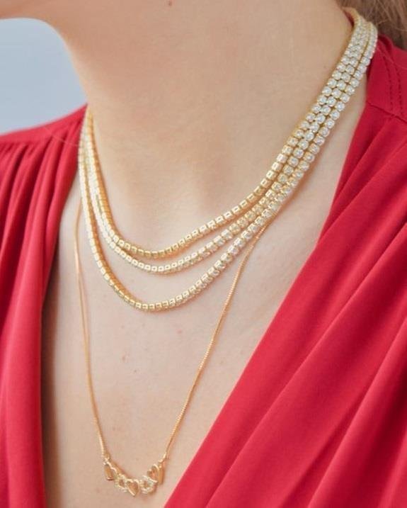 Colar Choker Riviera Zircônias 40cm