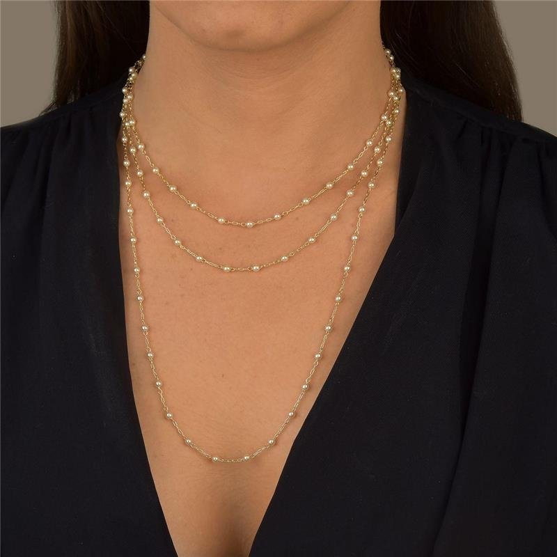 Colar Com Pérolas 60CM