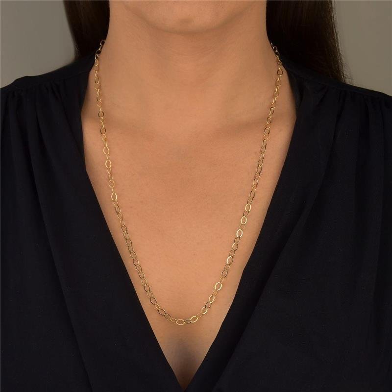 Colar Gold Elos Ovais 60cm