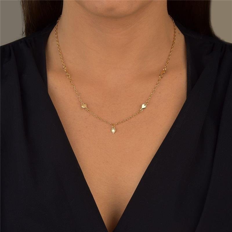 Colar Corações Delicados 40cm