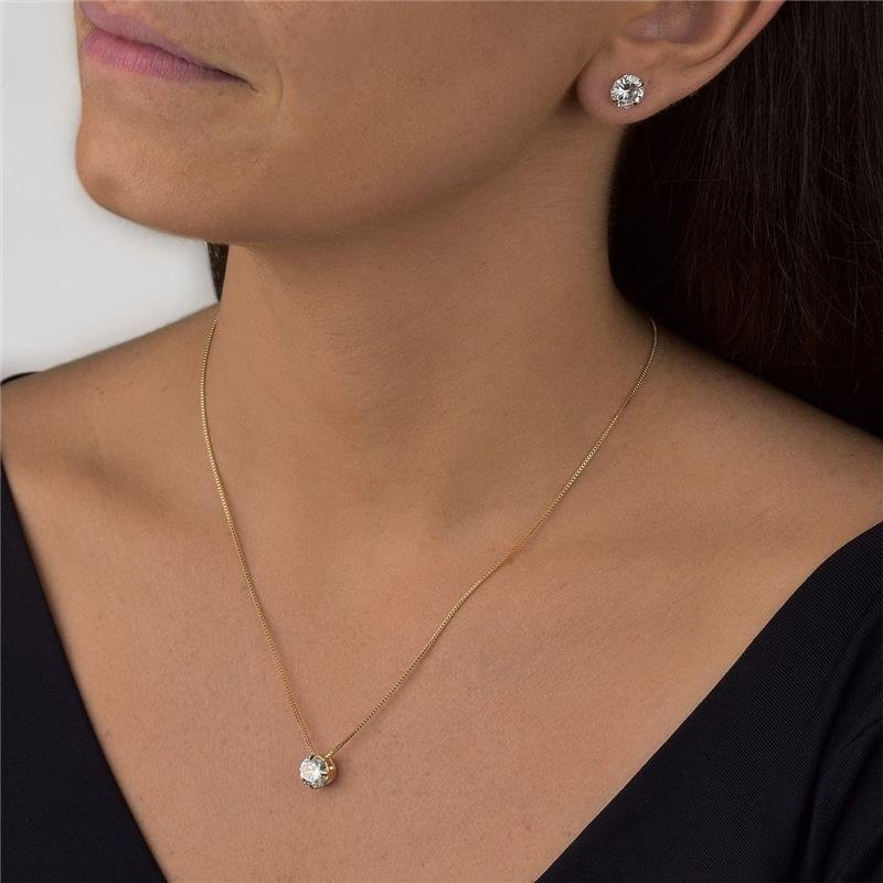 Colar Ponto De Luz Zircônia 8mm