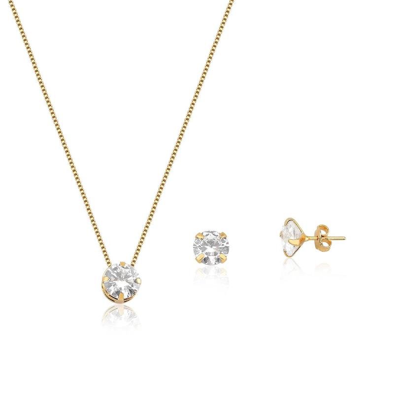 Colar Ponto De Luz Zircônia 8mm