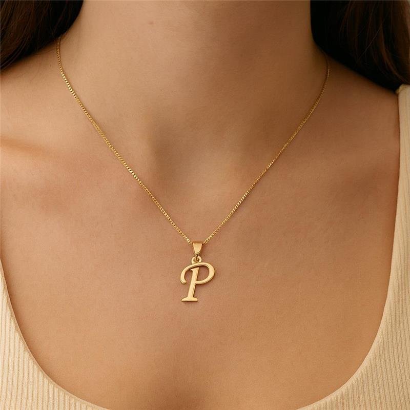 Colar Pingente letra P