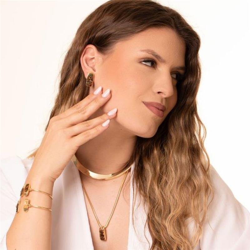 Colar de Arco Dourado Aro Largo