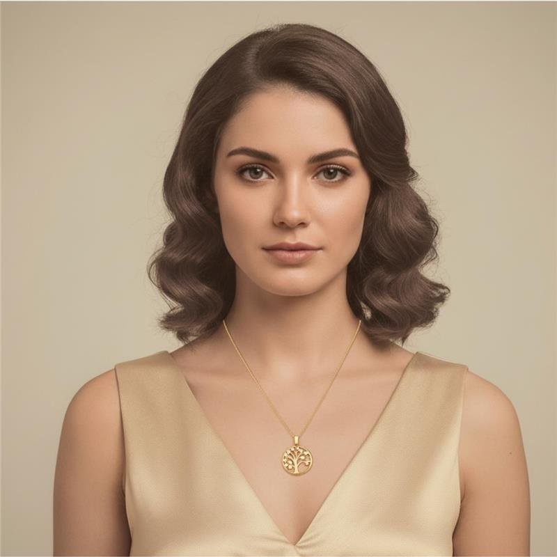 Colar Árvore da Vida Zircônias Redondas