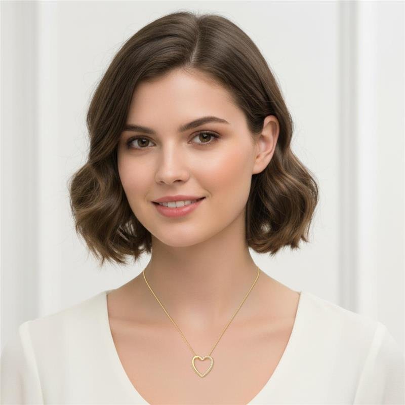 Colar Coração Aro Duplo Vazado