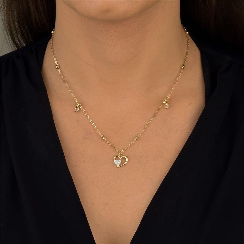 Colar Bolinhas e Coração