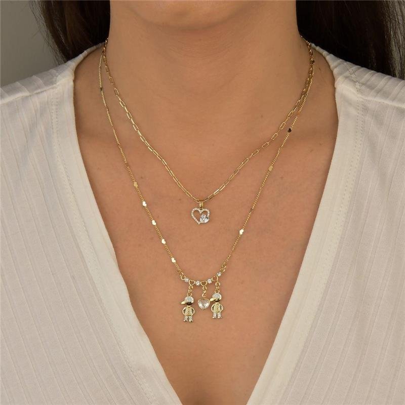 Colar Filhos Meninos e Coração