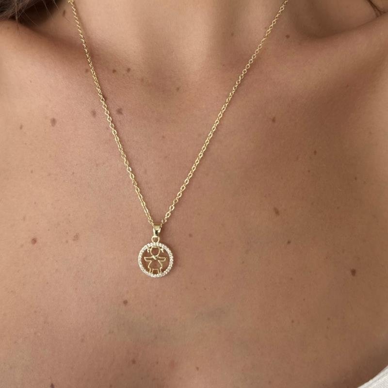 Colar Filha Menina Detalhe Cravejado
