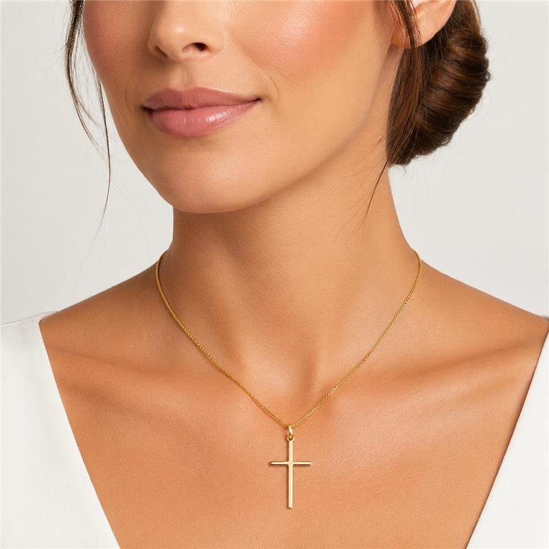 Colar Cruz Fé Gold
