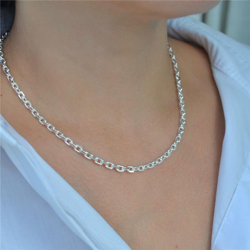 Colar Choker Prata Leve 40cm
