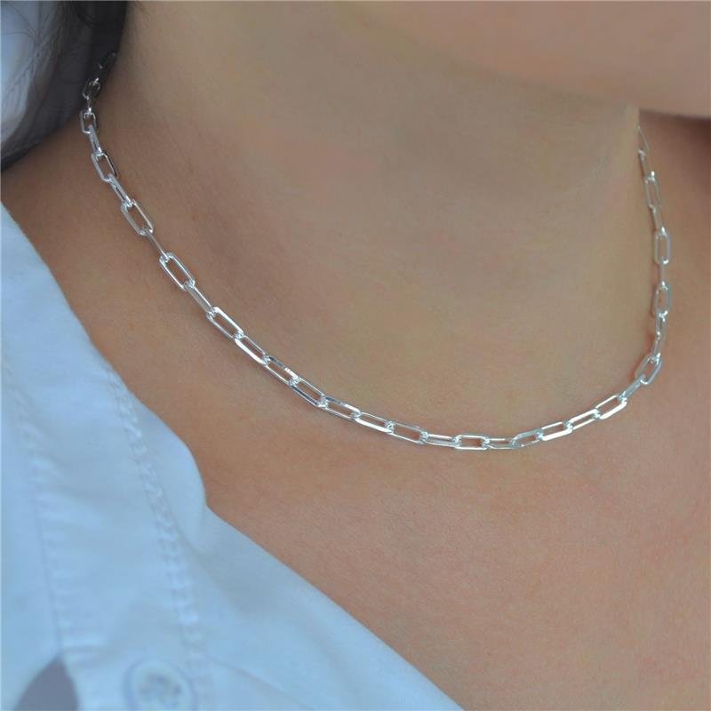 Colar Choker Prata Leve 35cm