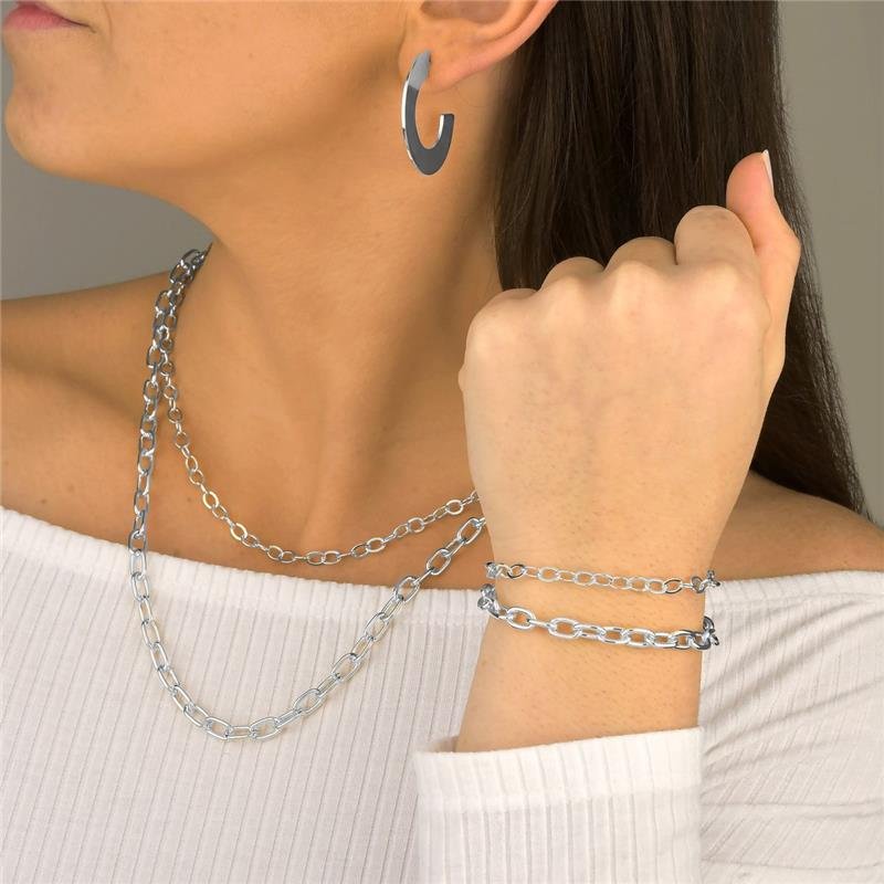 Colar Choker De Argolinhas 35cm
