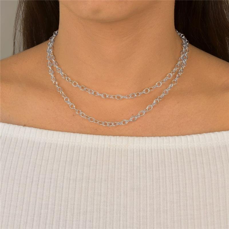 Choker Elo Oval 40cm Prata Leve