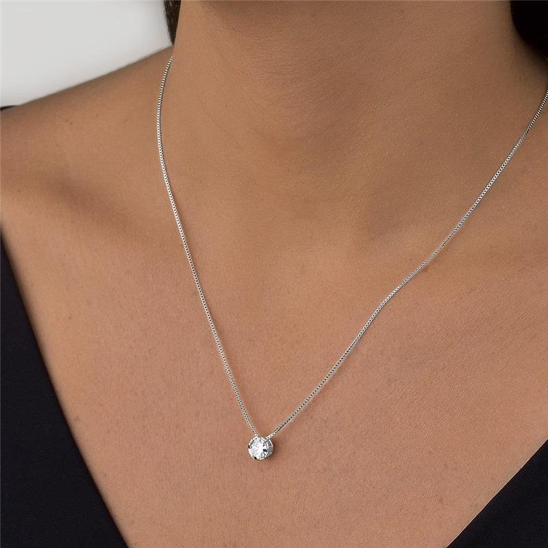 Colar Prata leve Ponto de Luz 6mm