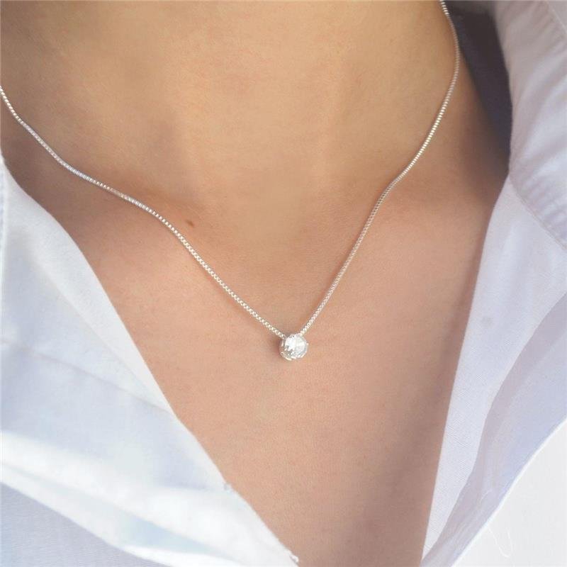 Colar Prata leve Ponto de Luz 6mm