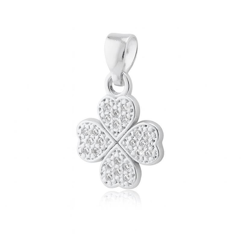 Colar Prata Leve Trevo Corações