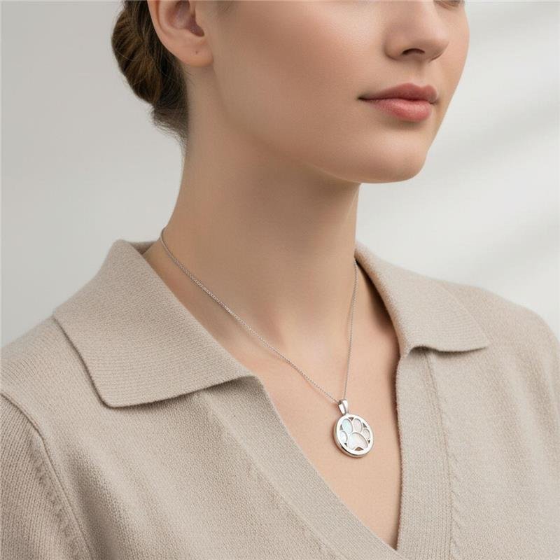 Colar Prata Leve Opalina Patinha Pet