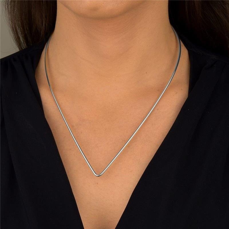 Colar Prata Leve Arco Geométrico