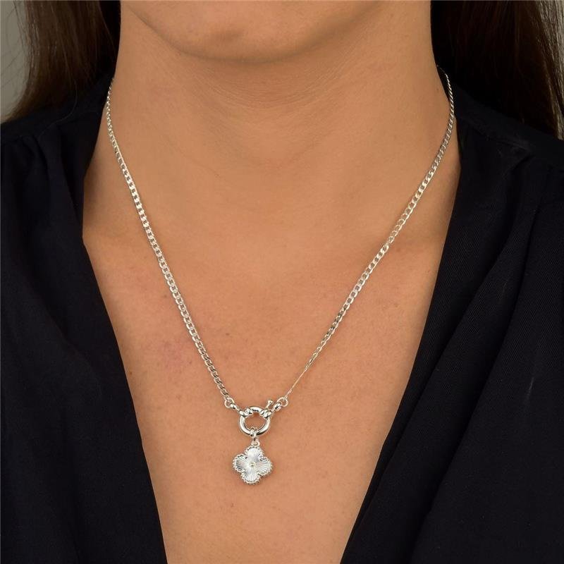 Colar Prata Leve Trevo Silver