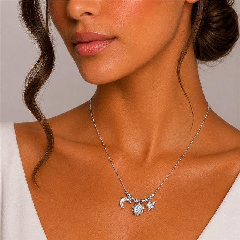 Colar Prata Leve Harmonia Celestial
