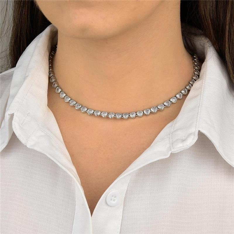 Colar Choker Luxo Corações - Última Peça
