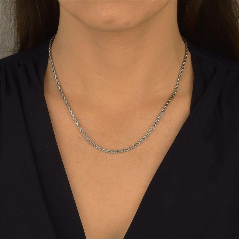 Colar Trança Baiana de Aço 45cm