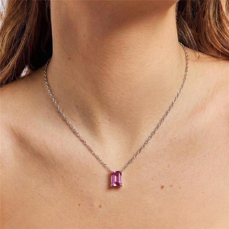 Colar Retângulo Magenta
