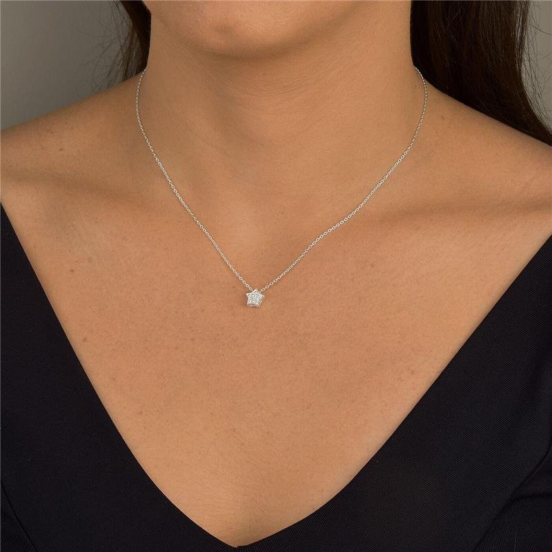 Colar Prata 925 Estrelinha Cravejada