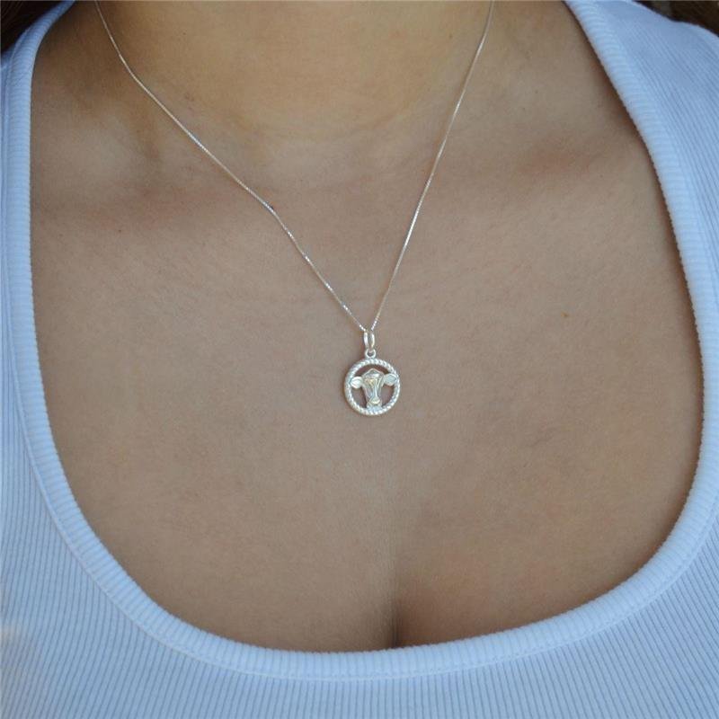 Colar Prata Legítima Vaquinha Agro