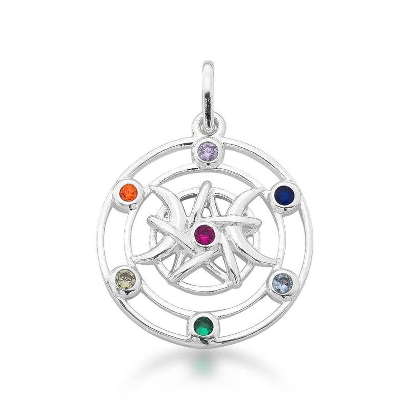 Colar Prata Legítima Mandala Colors