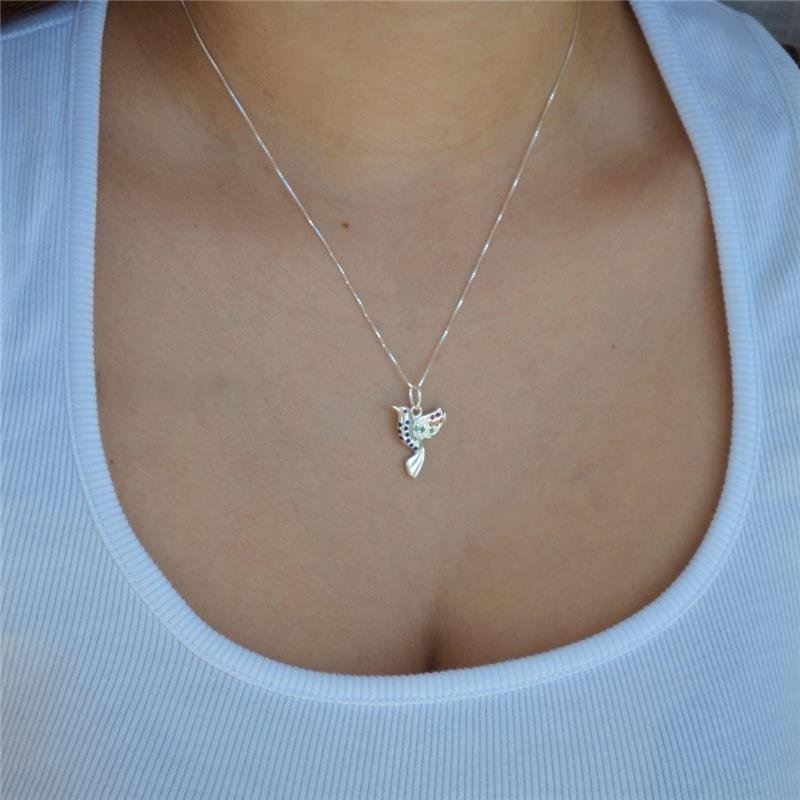 Colar Prata Legítima Beija - Flor Colors