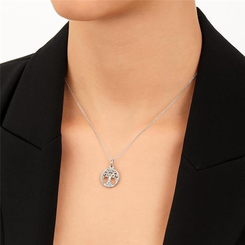 Colar Prata Legítima Árvore da Vida 