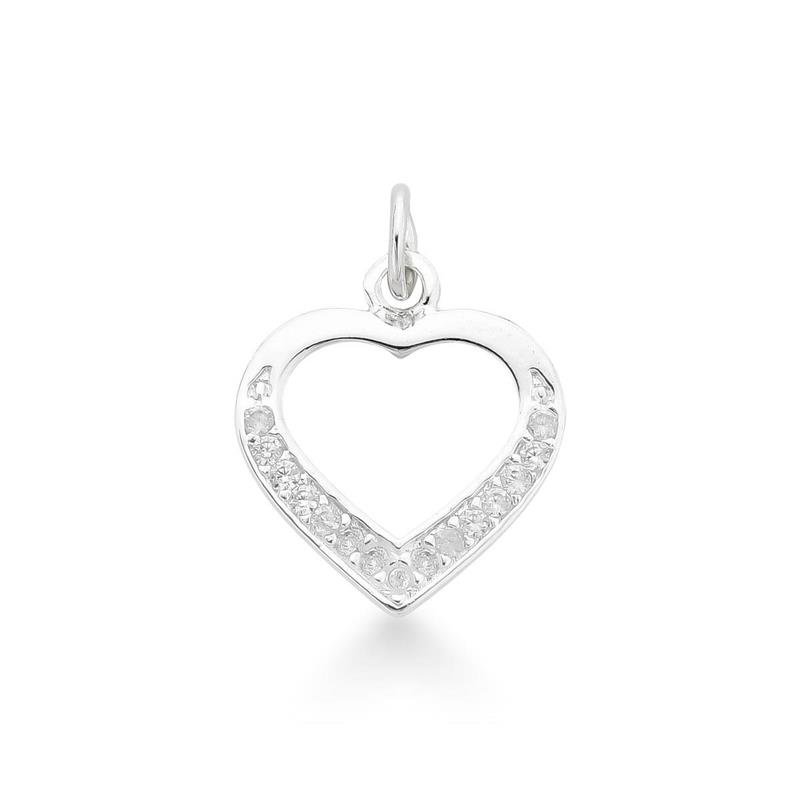 Colar Prata Legítima Coração Vazado