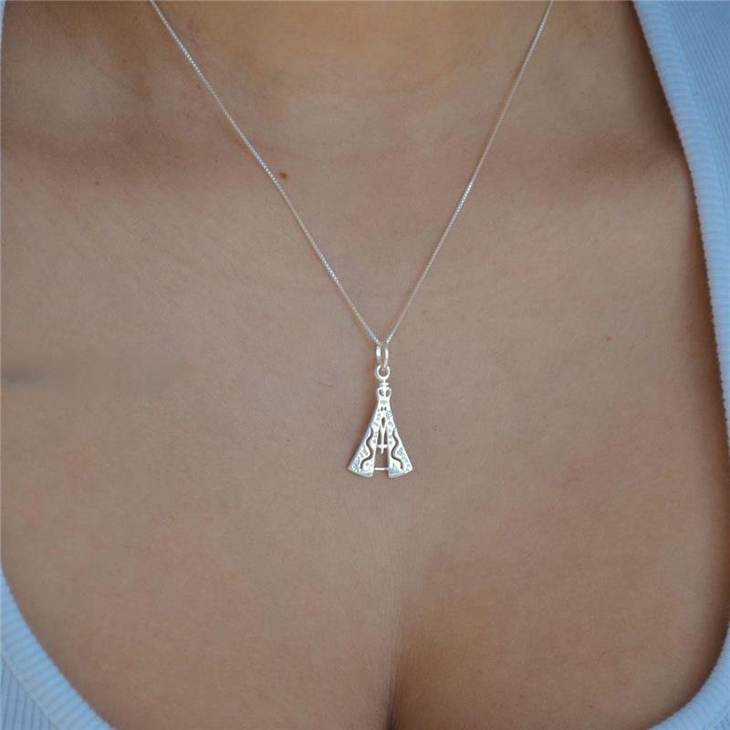 Colar Prata Legítima Nossa Senhora Aparecida