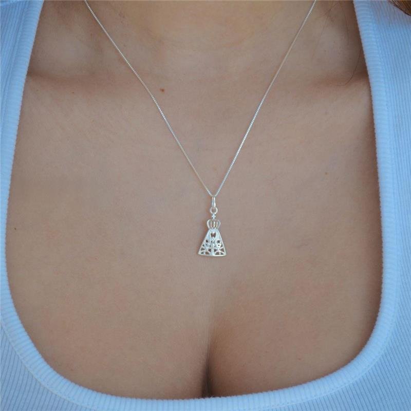 Colar Prata Legítima Nossa Senhora Aparecida