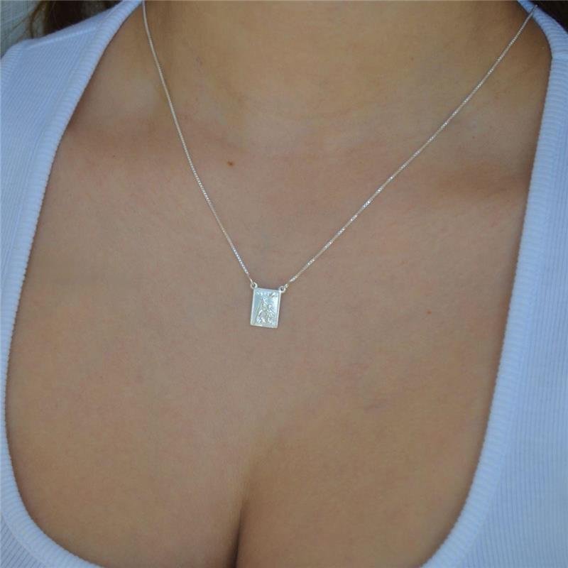 Colar Escapulário Prata Legítima Nossa Senhora Aparecida