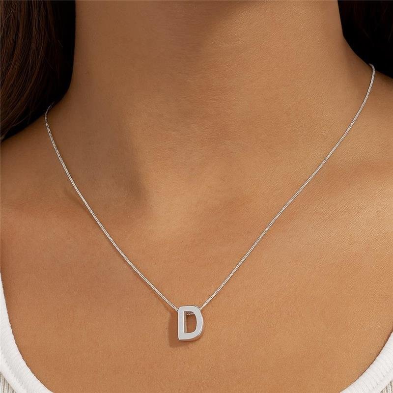 Colar Prata Legítima Pingente letra D