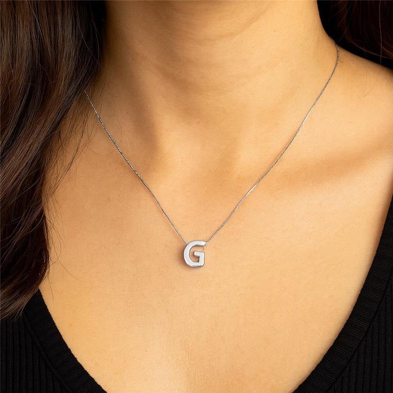 Colar Prata Legítima Pingente letra G