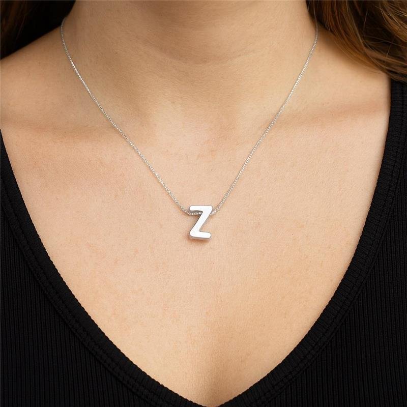 Colar Prata Legítima Pingente letra Z