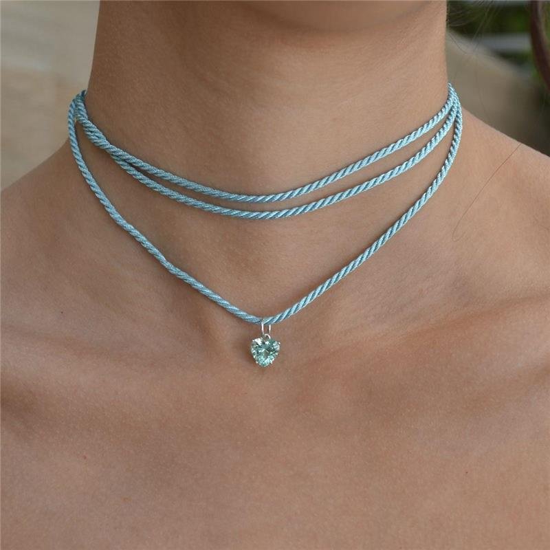 Colar Fio de Seda Coração Inspiração T