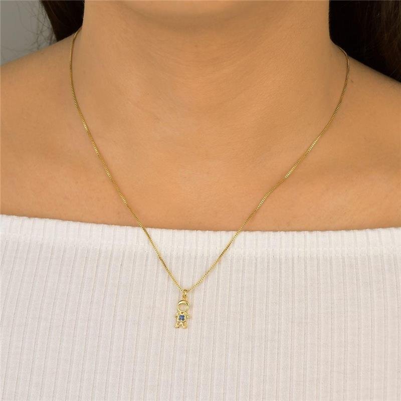 Pingente Menino Zircônias Azuis Avulso