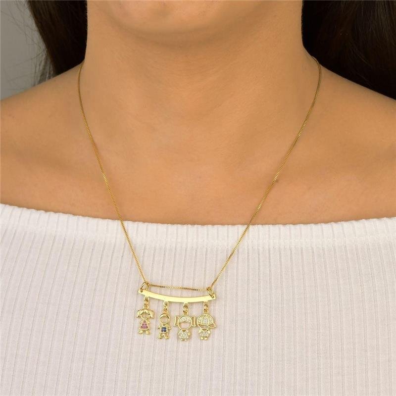 Pingente Menina Zircônias Rosa Avulso