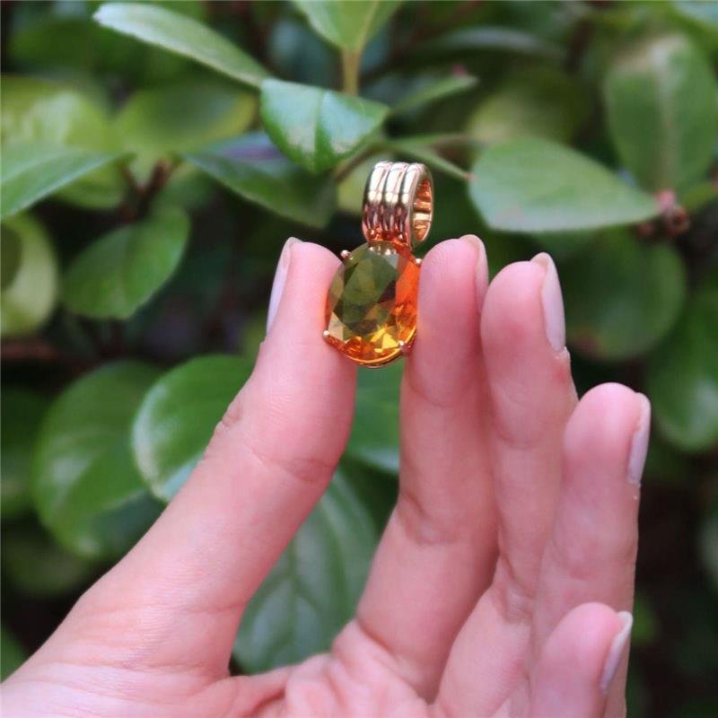 Pingente Oval Cristal Citrine