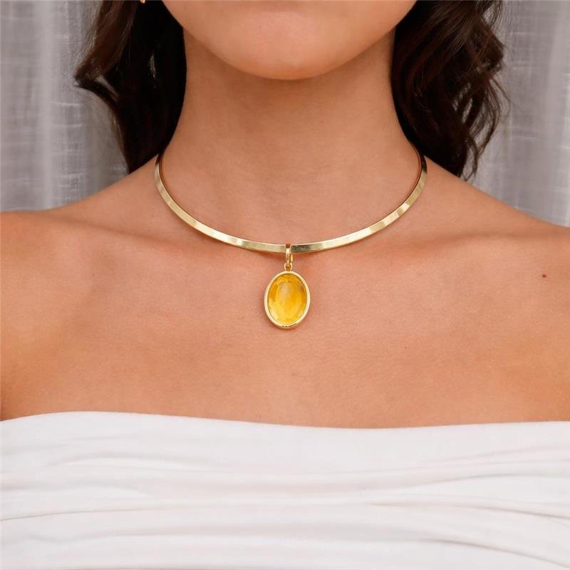 Pingente Citrine Oval Lux