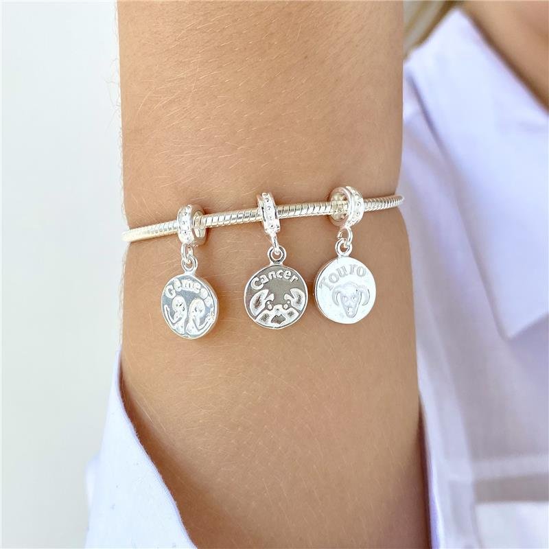 Berloque Prata 925 Signo Gêmeos