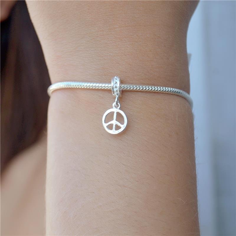 Berloque Prata 925 Símbolo Paz e Amor