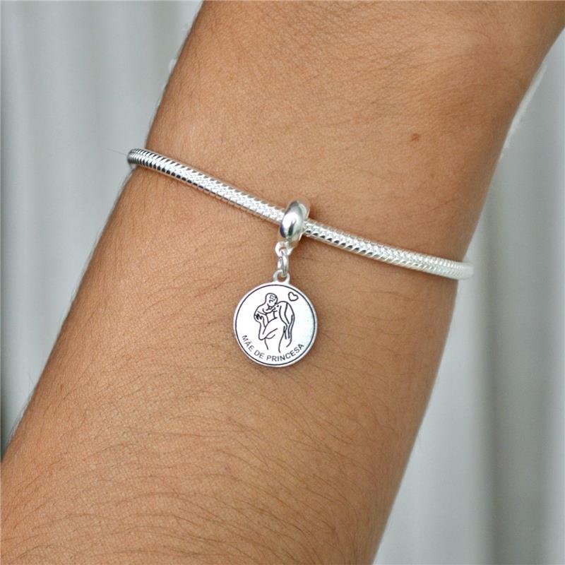 Berloque Prata 925 Mãe de Princesa