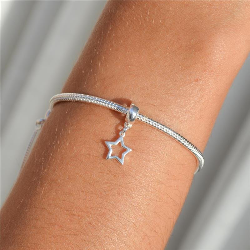 Berloque Prata 925 Estrela Vazada