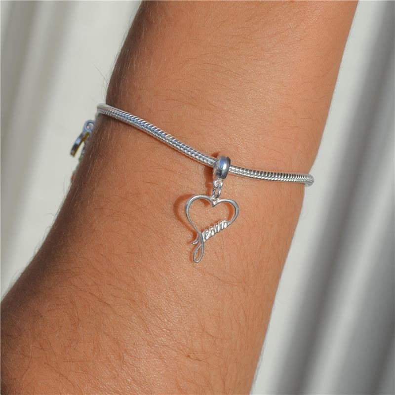 Berloque Prata 925 Coração Jesus